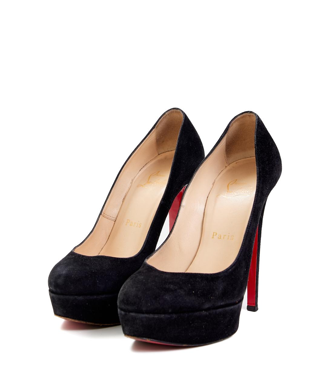 CHRISTIAN LOUBOUTIN Черные замшевые туфли, фото 2