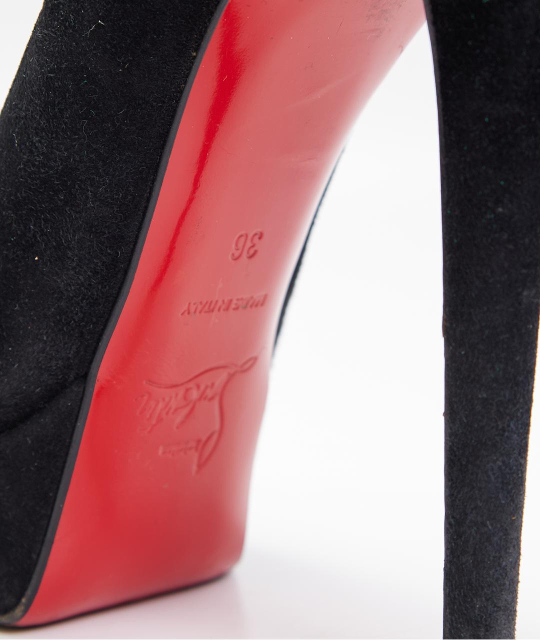 CHRISTIAN LOUBOUTIN Черные замшевые туфли, фото 4