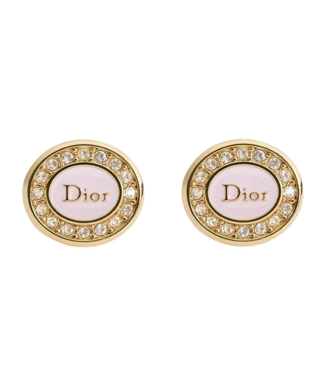 CHRISTIAN DIOR Золотые металлические серьги, фото 1
