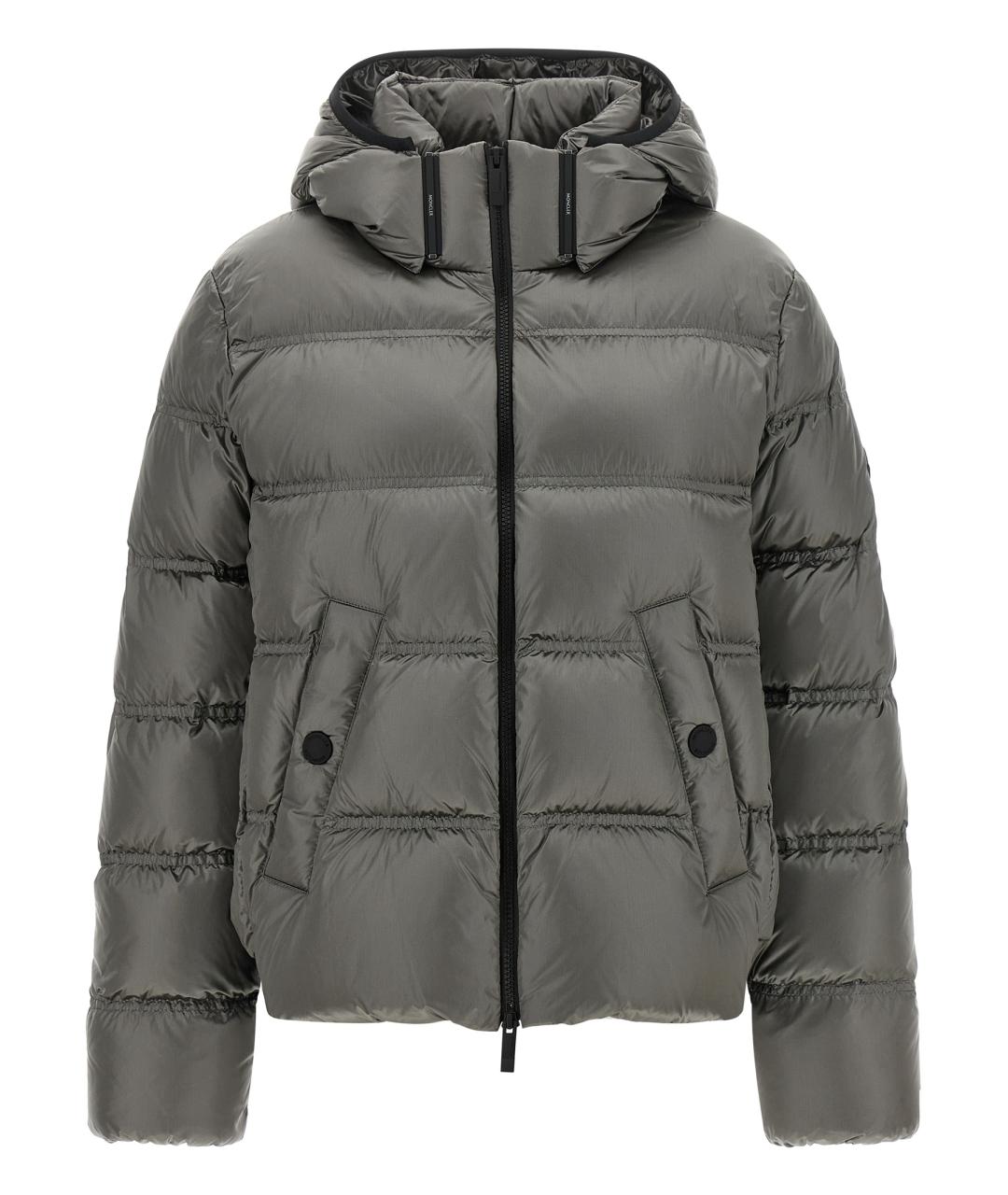 MONCLER Серый полиамидовый пуховик, фото 1
