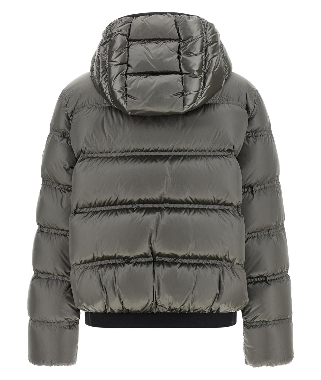 MONCLER Серый полиамидовый пуховик, фото 3