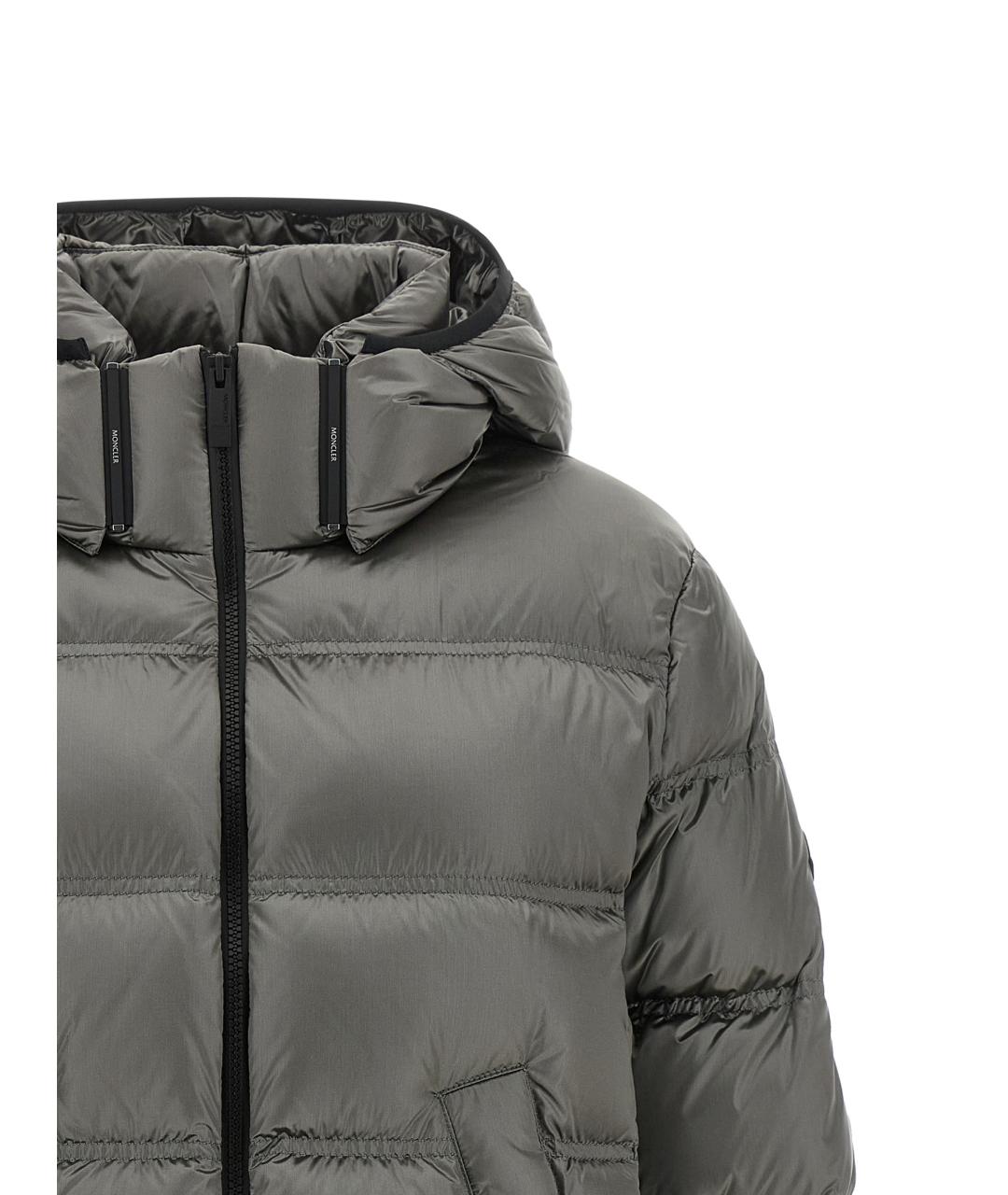 MONCLER Серый полиамидовый пуховик, фото 4