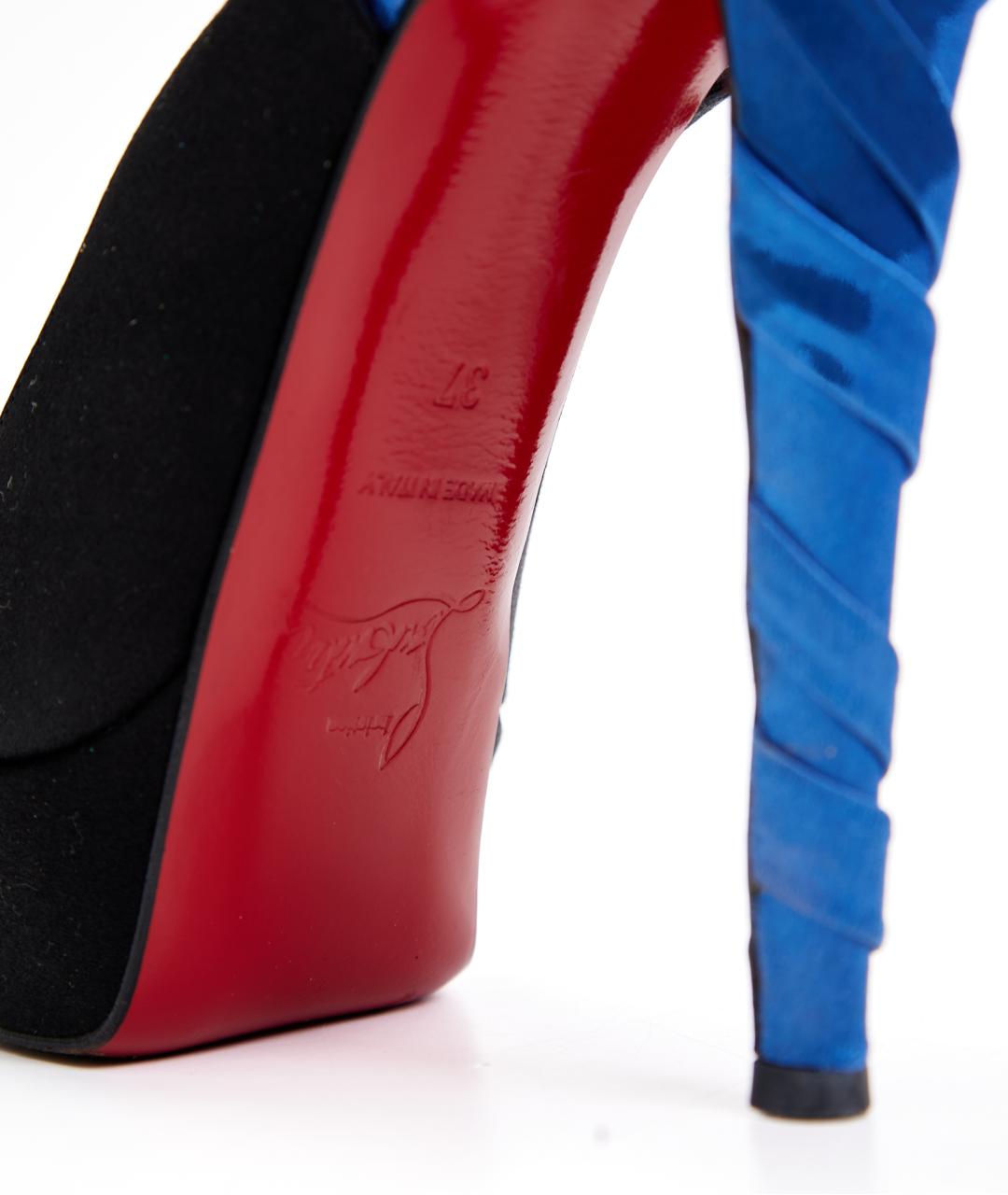 CHRISTIAN LOUBOUTIN Черные замшевые туфли, фото 4