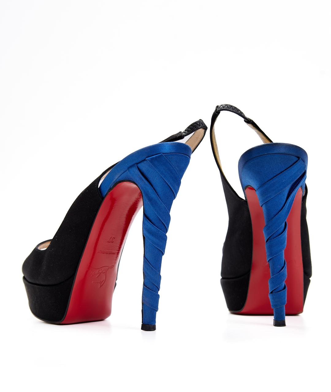 CHRISTIAN LOUBOUTIN Черные замшевые туфли, фото 3
