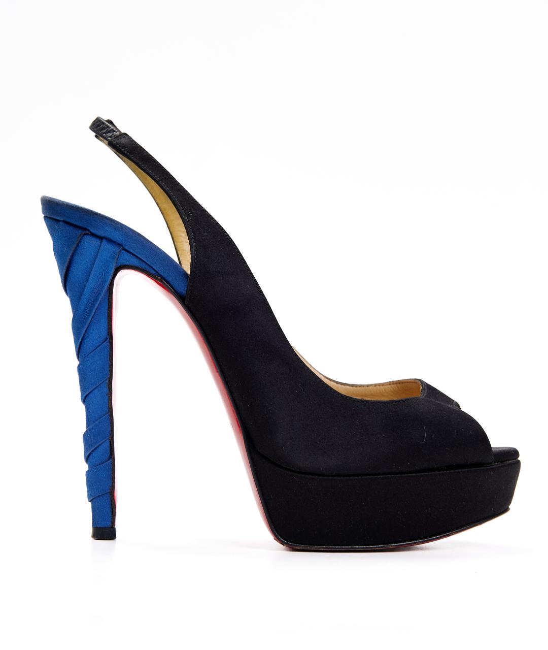 CHRISTIAN LOUBOUTIN Черные замшевые туфли, фото 5