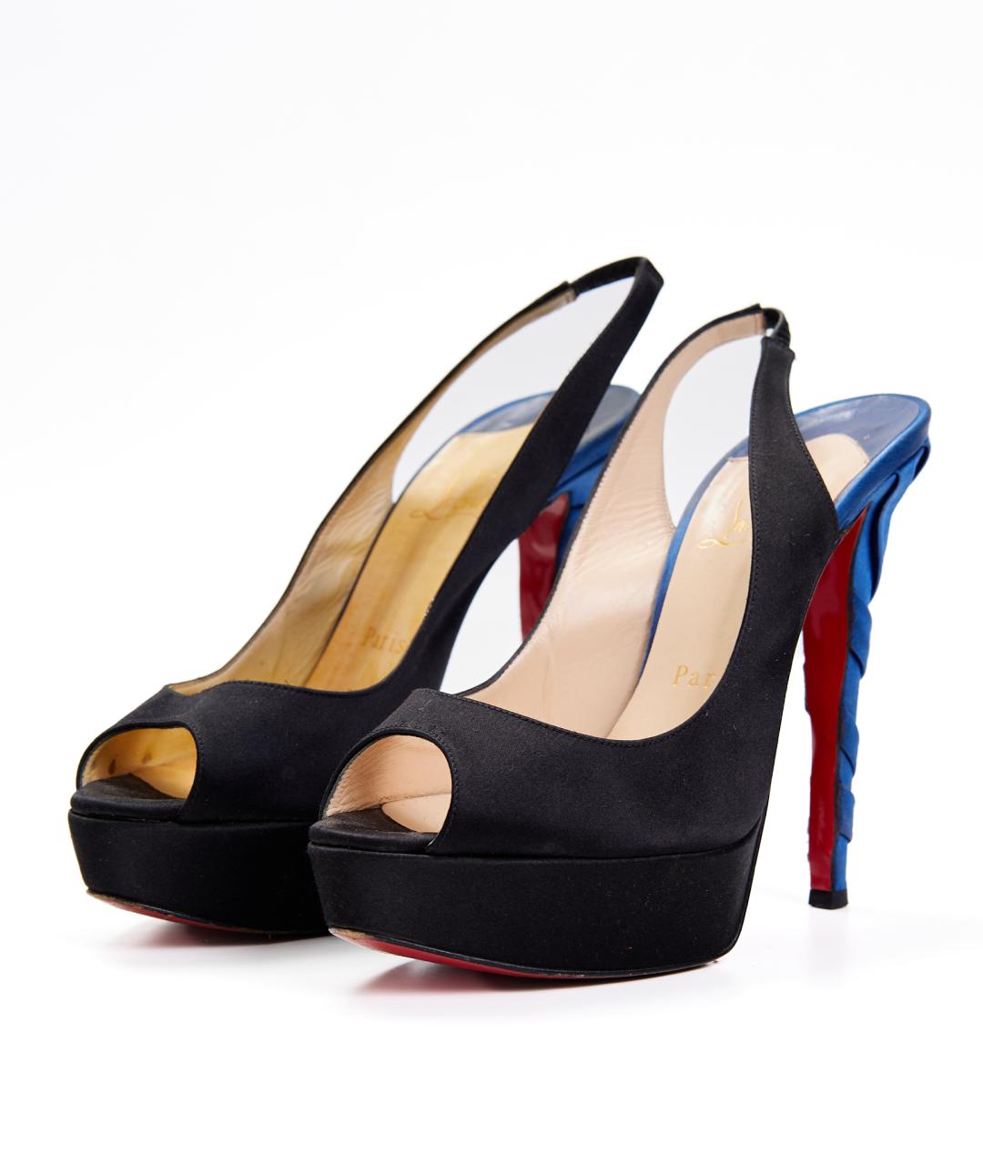 CHRISTIAN LOUBOUTIN Черные замшевые туфли, фото 2