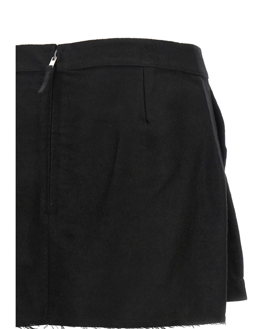 RICK OWENS Черная рами юбка мини, фото 4
