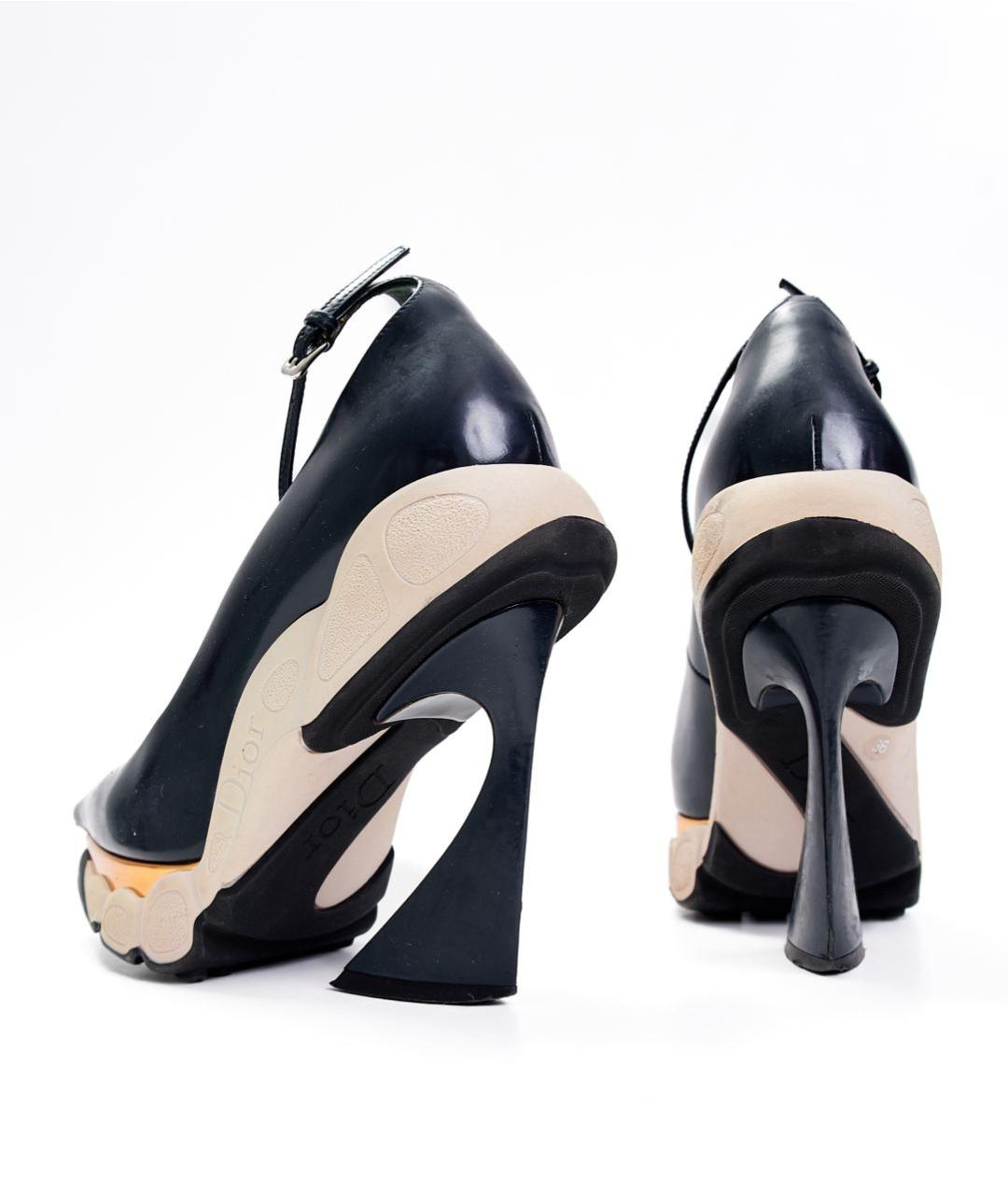 CHRISTIAN DIOR Черные кожаные туфли, фото 3