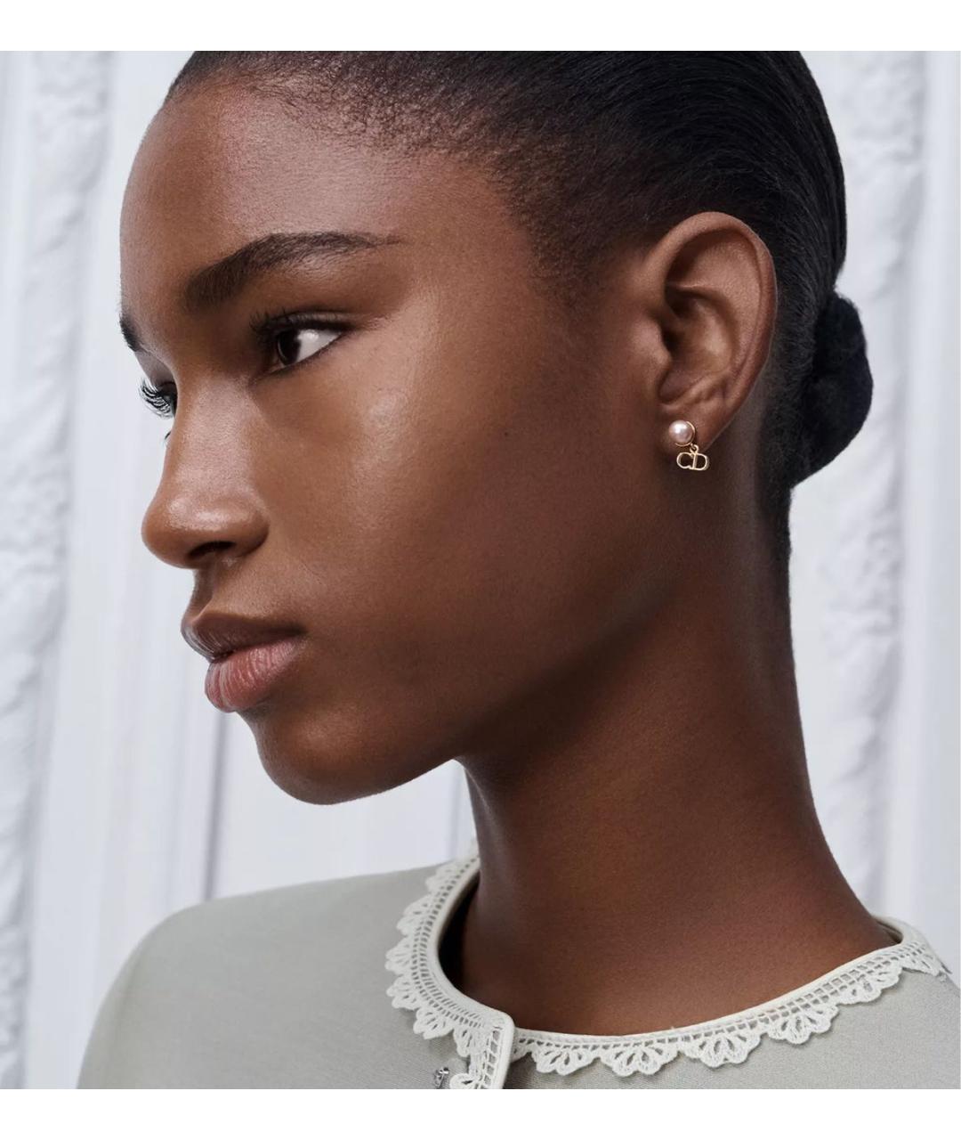 CHRISTIAN DIOR Золотые металлические серьги, фото 2