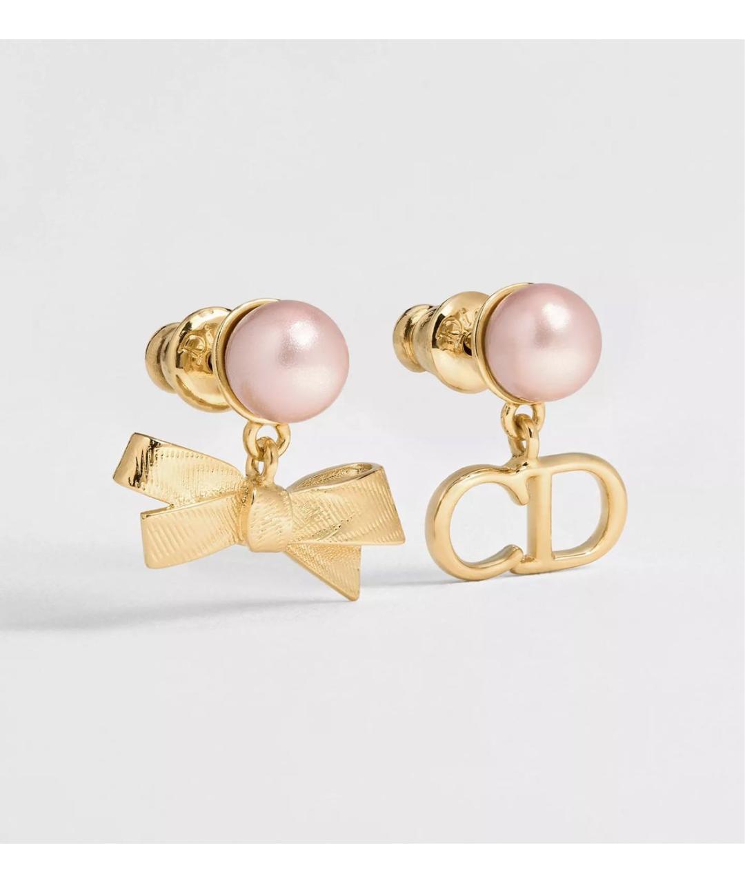 CHRISTIAN DIOR Золотые металлические серьги, фото 5