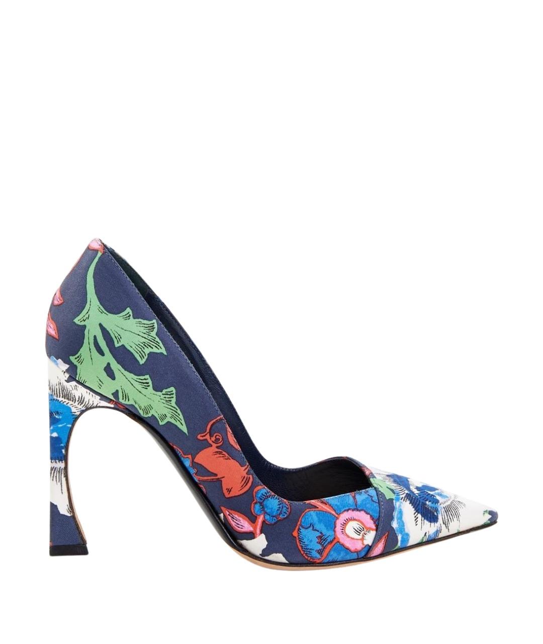 CHRISTIAN DIOR Синие текстильные туфли, фото 1