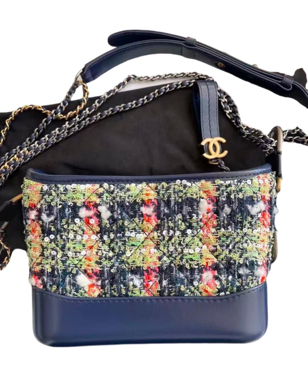CHANEL Голубая сумка через плечо, фото 4