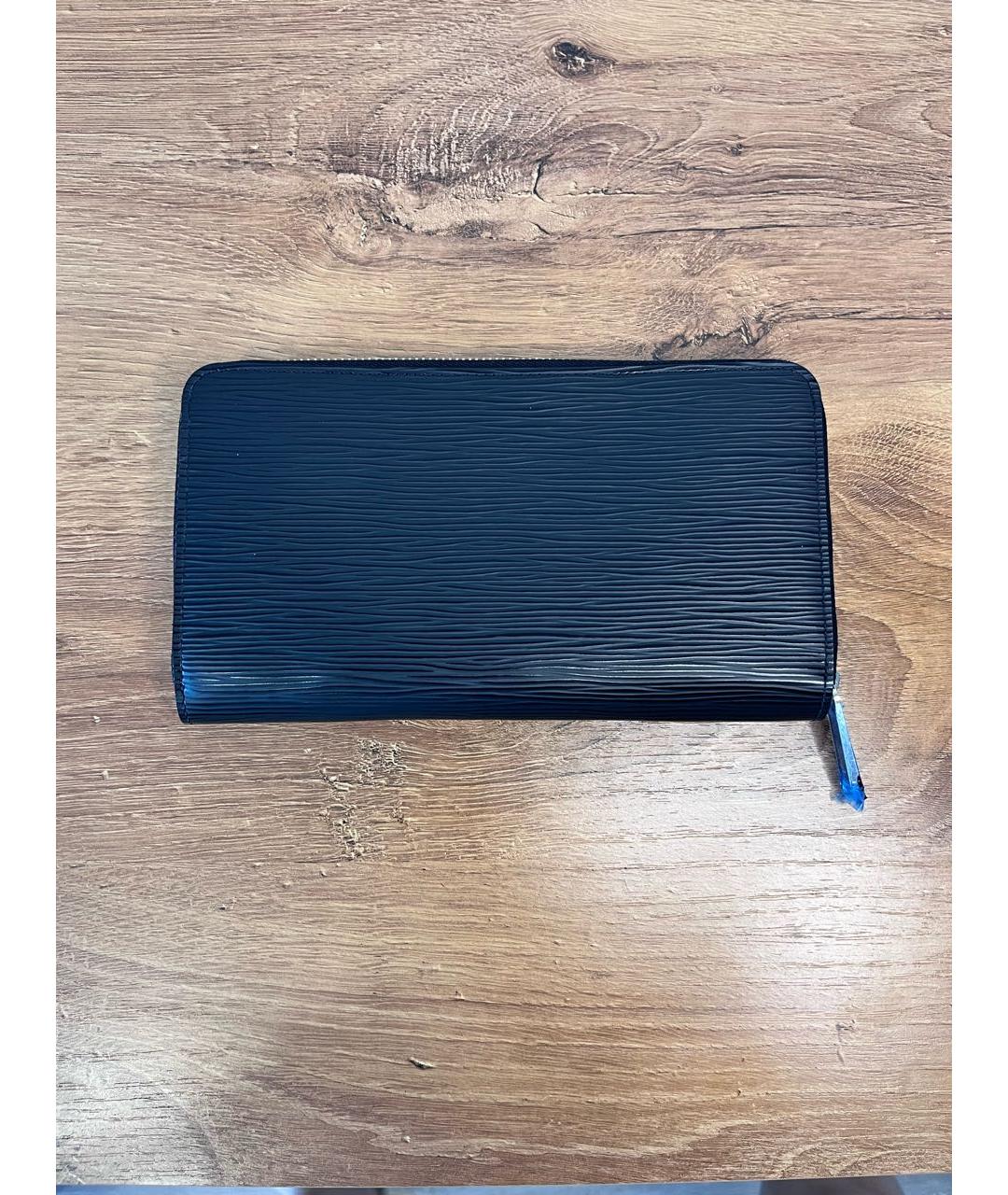 LOUIS VUITTON Черный кожаный кошелек, фото 8