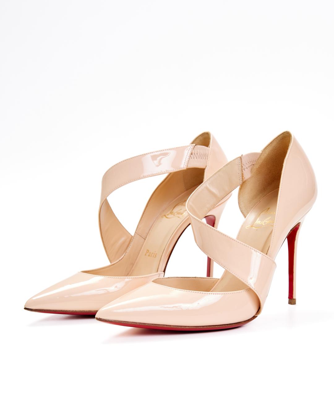 CHRISTIAN LOUBOUTIN Бежевые туфли из лакированной кожи, фото 2