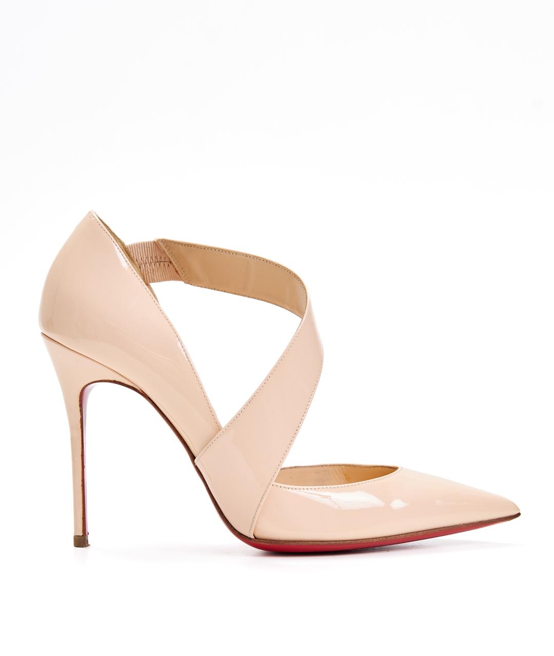 CHRISTIAN LOUBOUTIN Бежевые туфли из лакированной кожи, фото 5