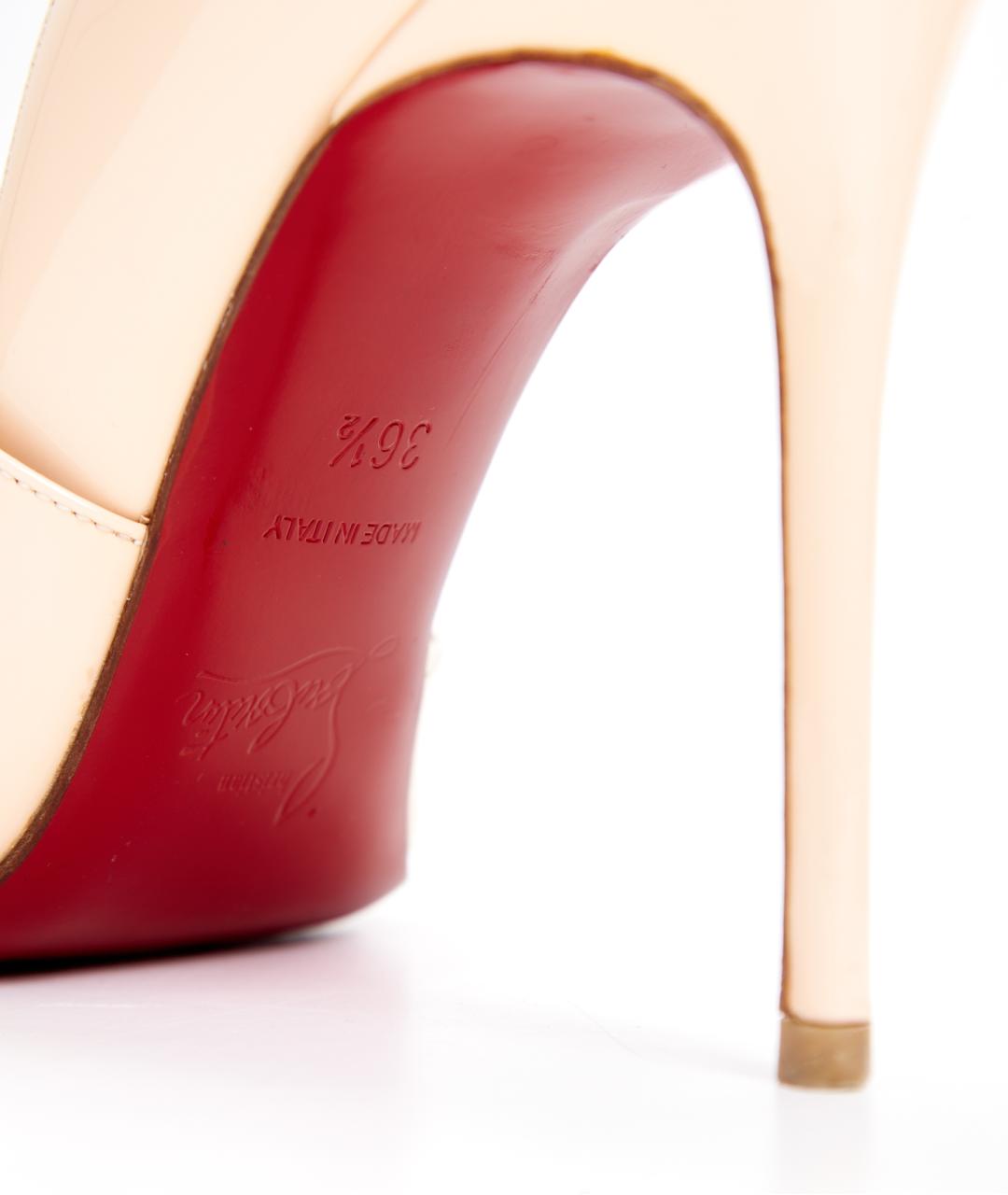 CHRISTIAN LOUBOUTIN Бежевые туфли из лакированной кожи, фото 4