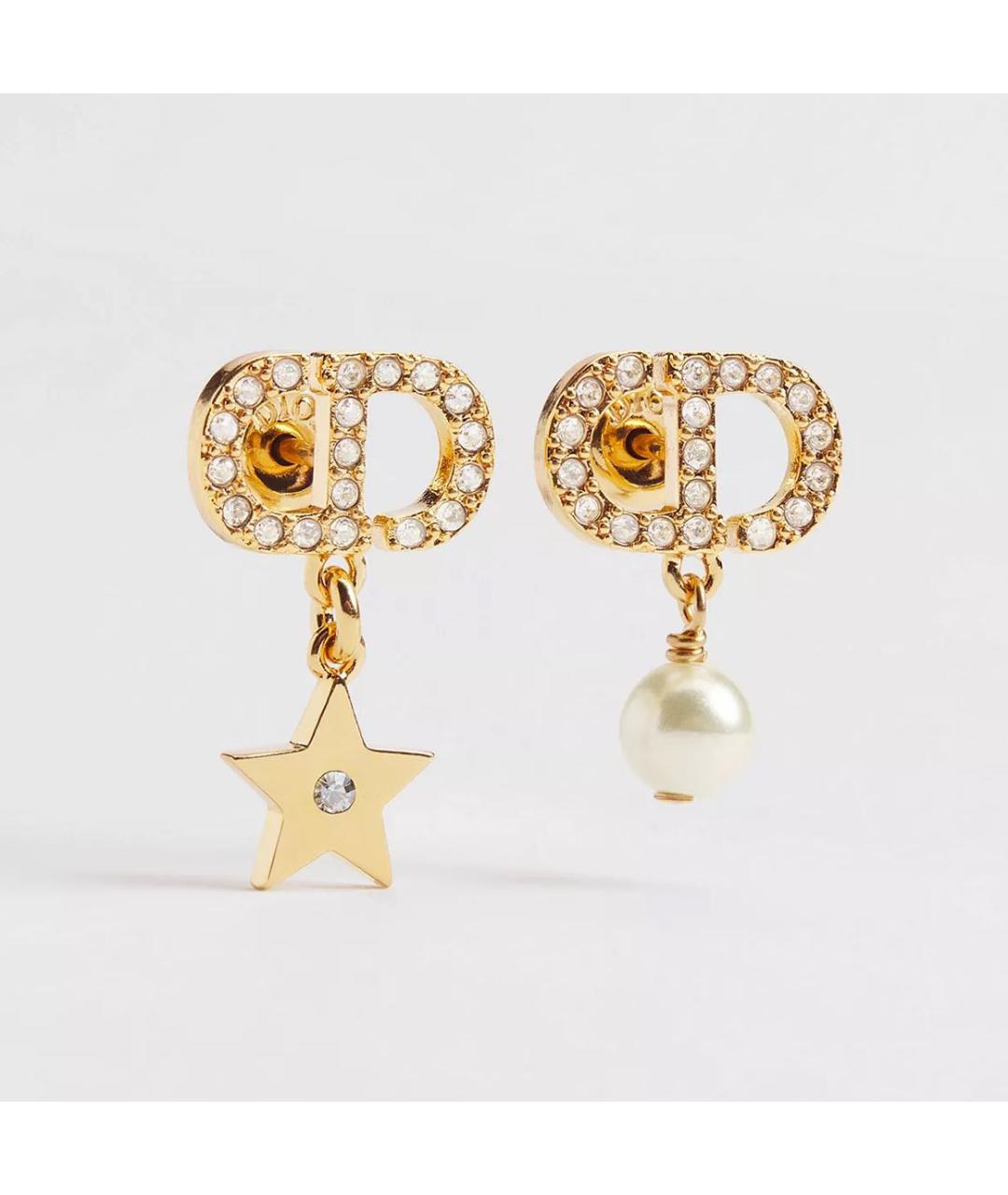 CHRISTIAN DIOR Золотые металлические серьги, фото 5
