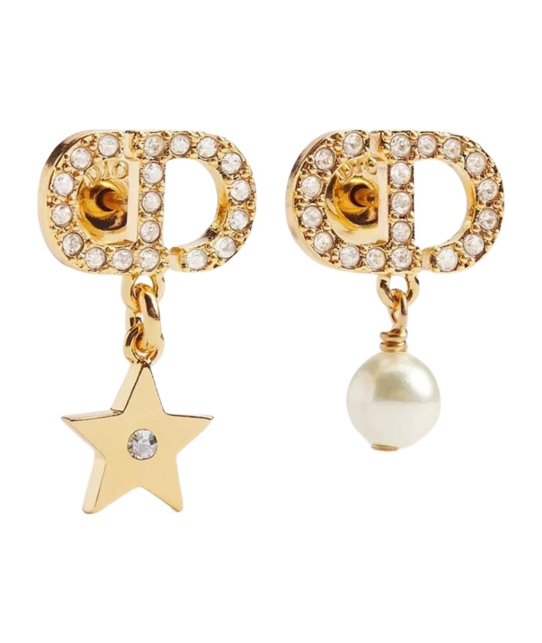 CHRISTIAN DIOR Золотые металлические серьги, фото 1