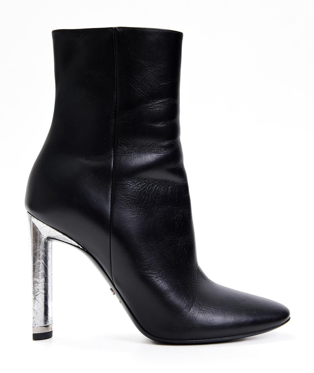CHRISTIAN DIOR Черные кожаные ботильоны, фото 5