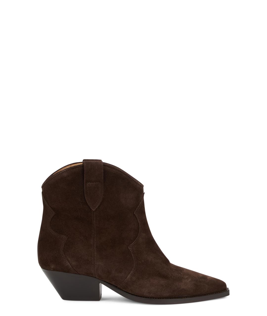 ISABEL MARANT Коричневые кожаные ботильоны, фото 1