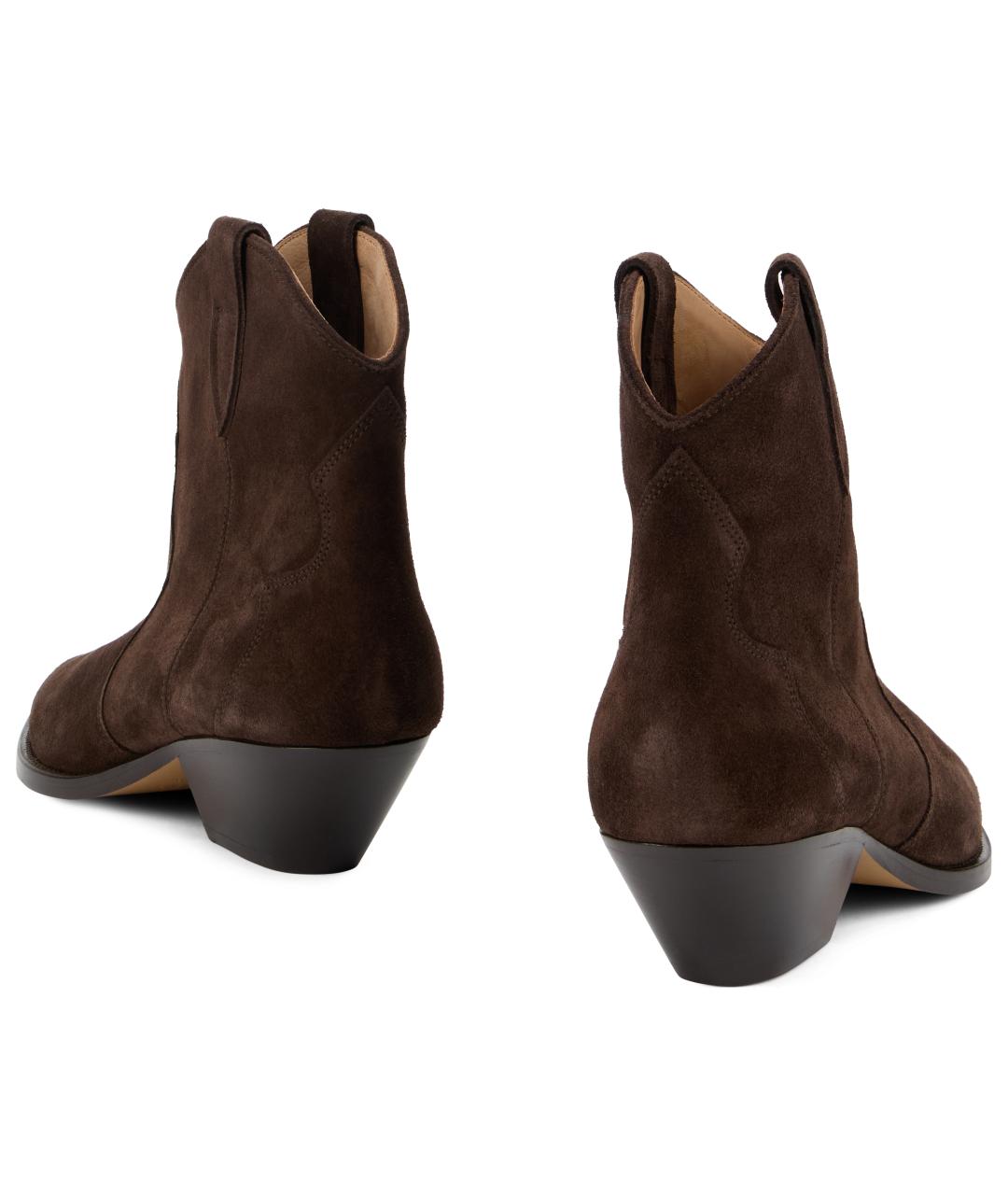 ISABEL MARANT Коричневые кожаные ботильоны, фото 4