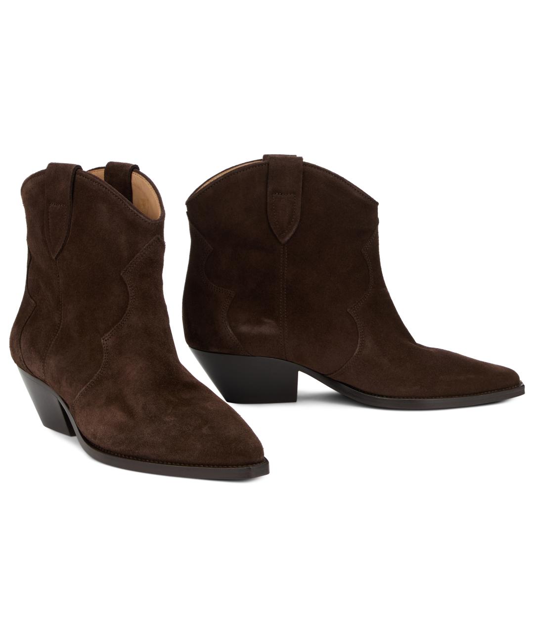 ISABEL MARANT Коричневые кожаные ботильоны, фото 3