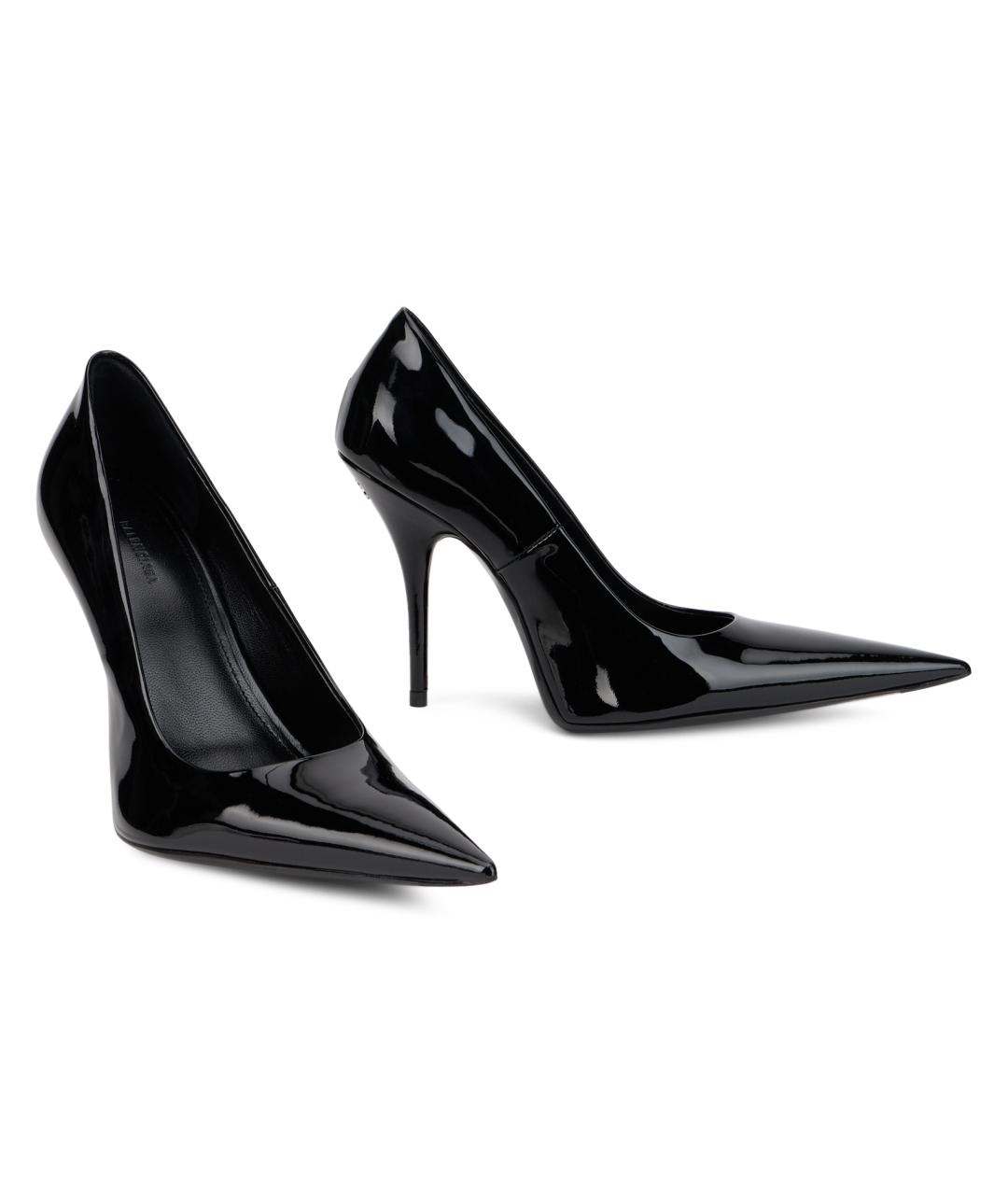 BALENCIAGA Черные кожаные туфли, фото 3