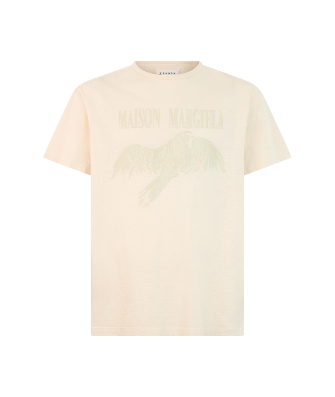 MAISON MARGIELA Бежевая хлопковая футболка, фото 1