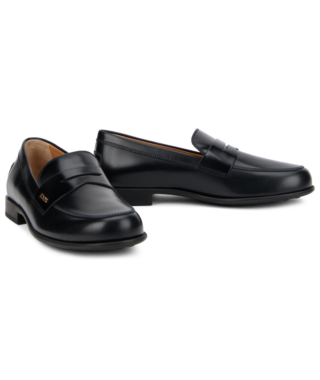 TOD'S Черные кожаные лоферы, фото 3