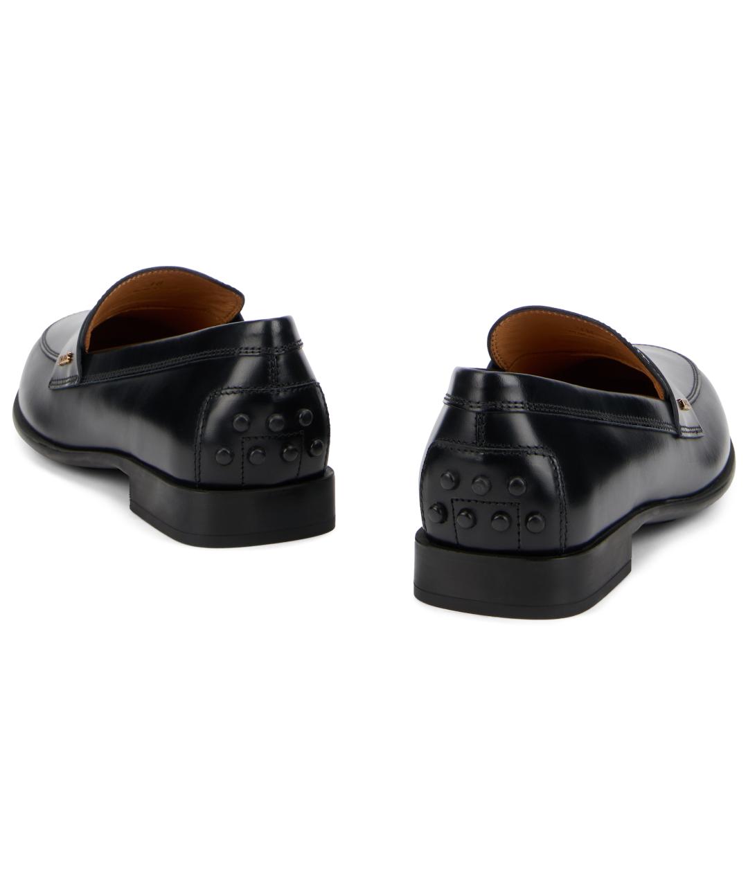 TOD'S Черные кожаные лоферы, фото 4