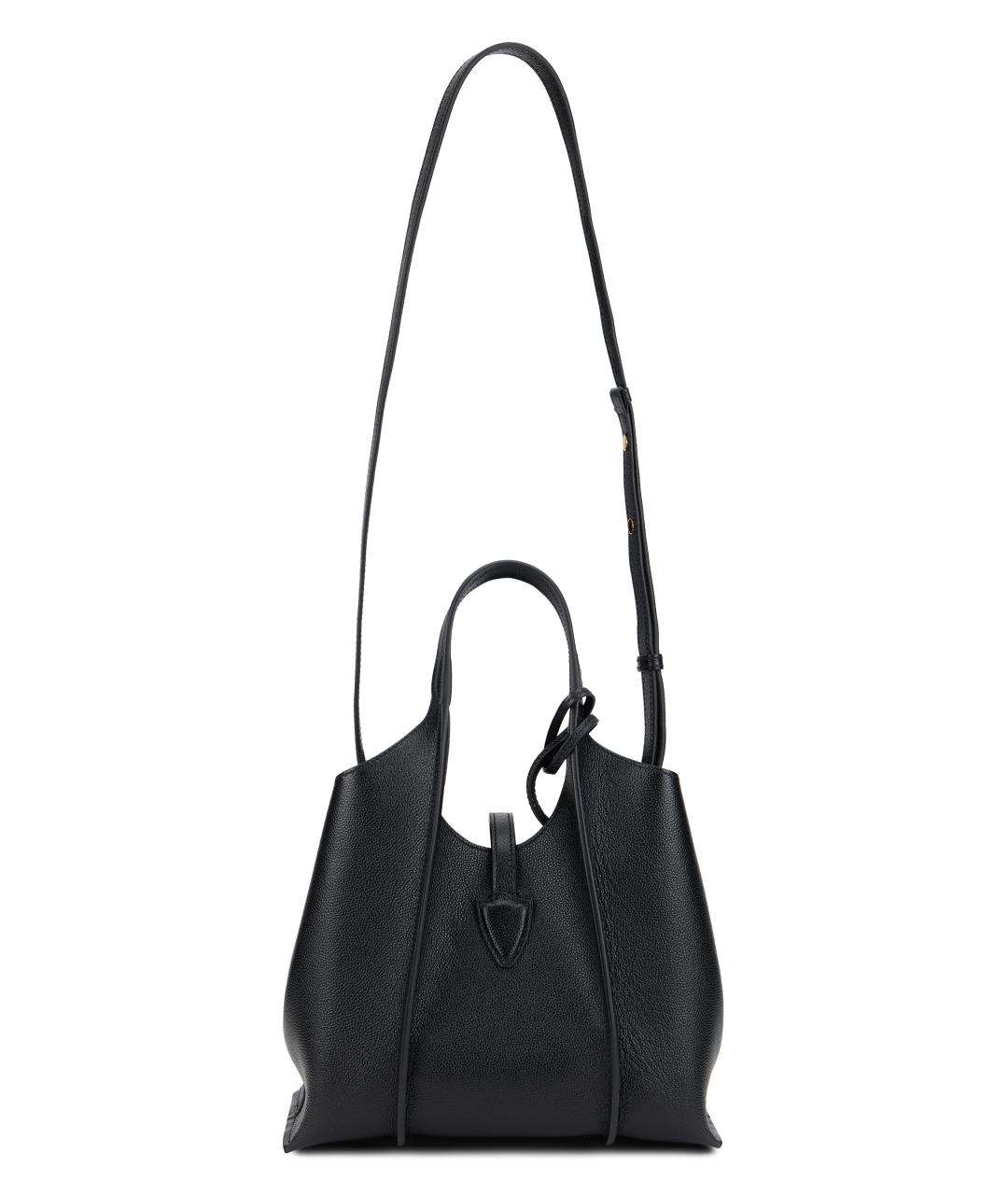 TOD'S Черная кожаная сумка тоут, фото 4