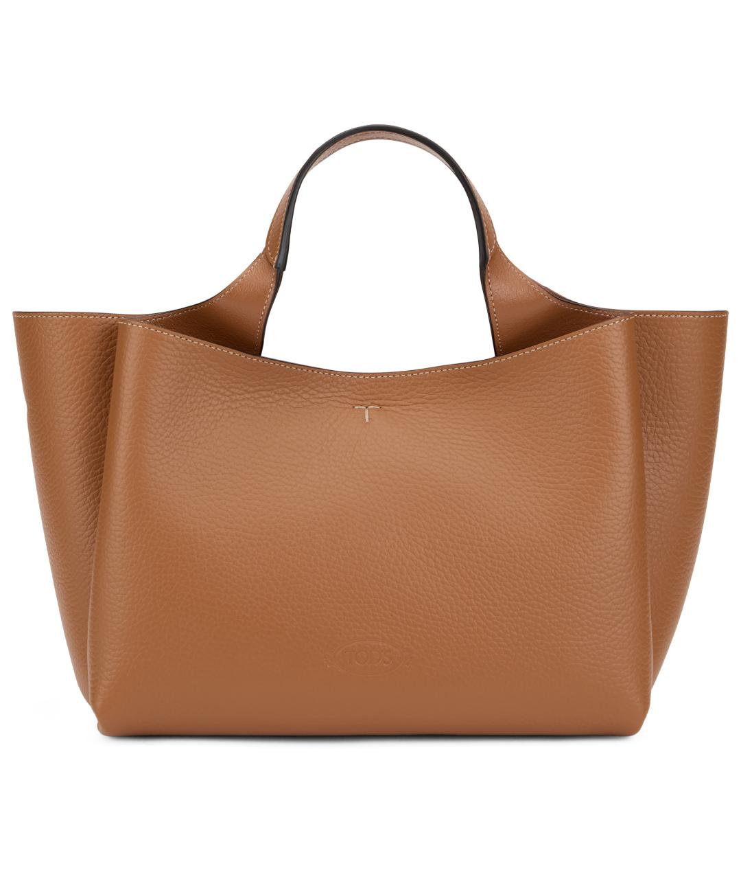 TOD'S Коричневая кожаная сумка тоут, фото 2
