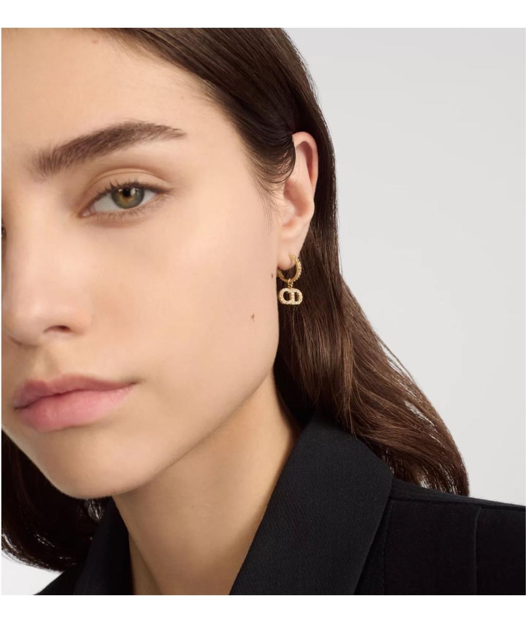 CHRISTIAN DIOR Золотые металлические серьги, фото 2