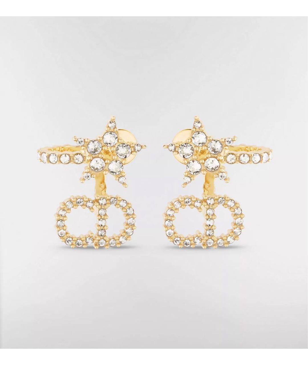 CHRISTIAN DIOR Золотые металлические серьги, фото 5