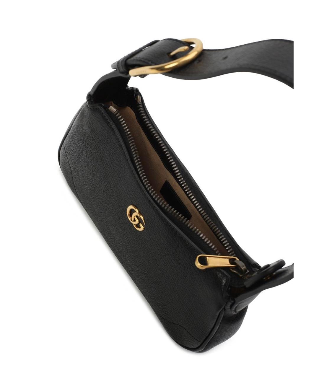 GUCCI Черная кожаная сумка с короткими ручками, фото 4