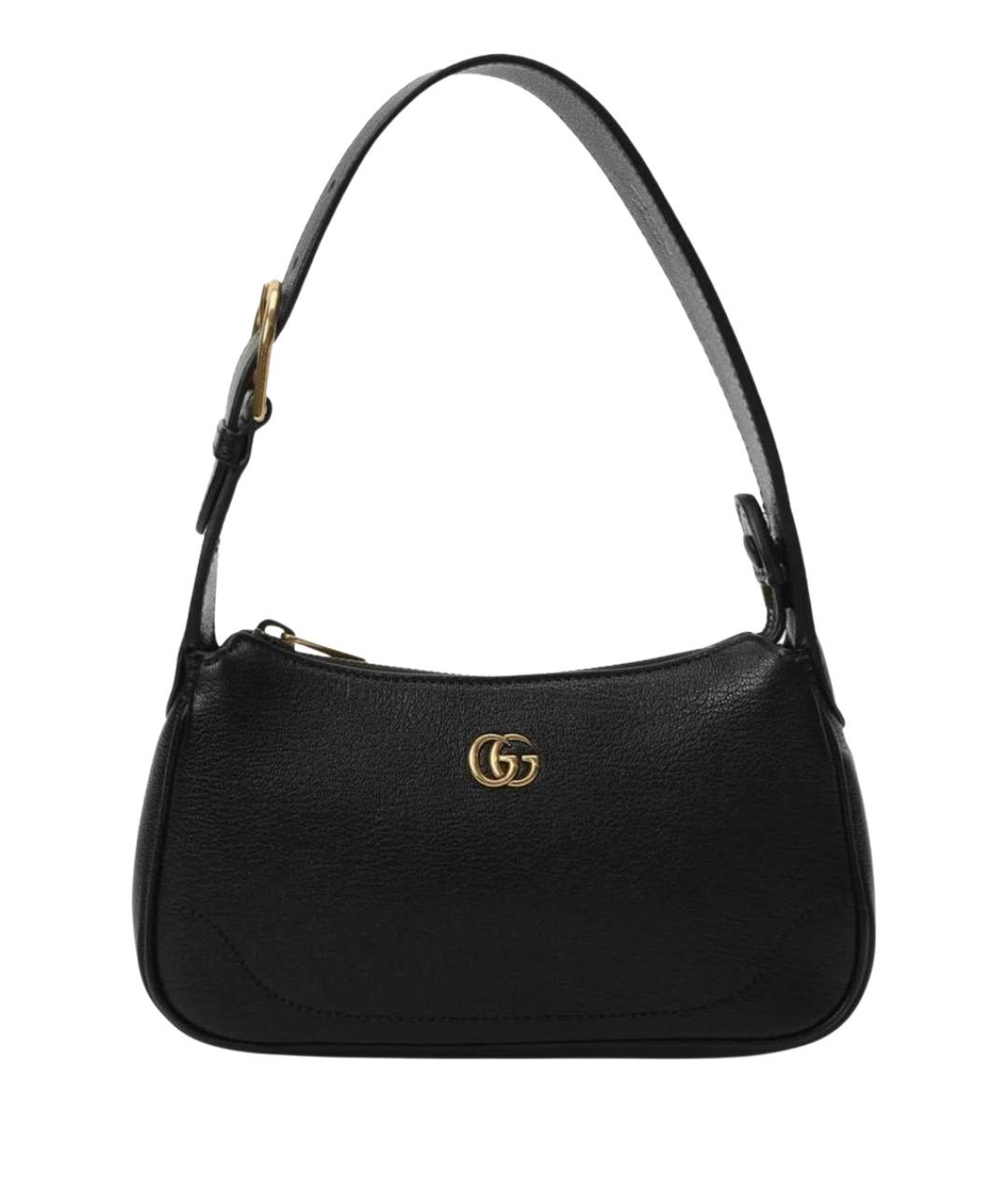 GUCCI Черная кожаная сумка с короткими ручками, фото 1