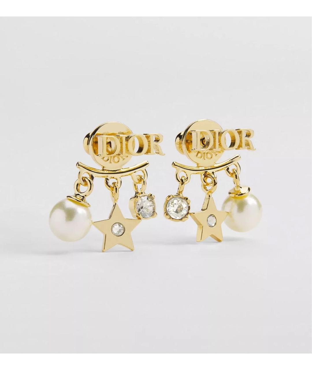 CHRISTIAN DIOR Золотые металлические серьги, фото 5