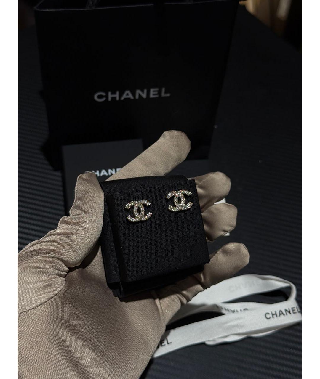CHANEL Золотые позолоченные серьги, фото 4