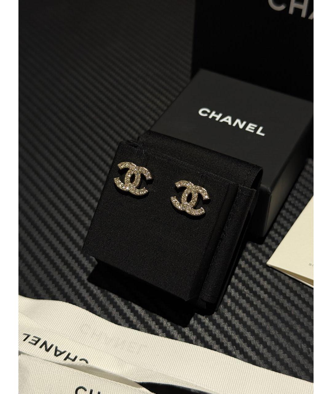CHANEL Золотые позолоченные серьги, фото 3