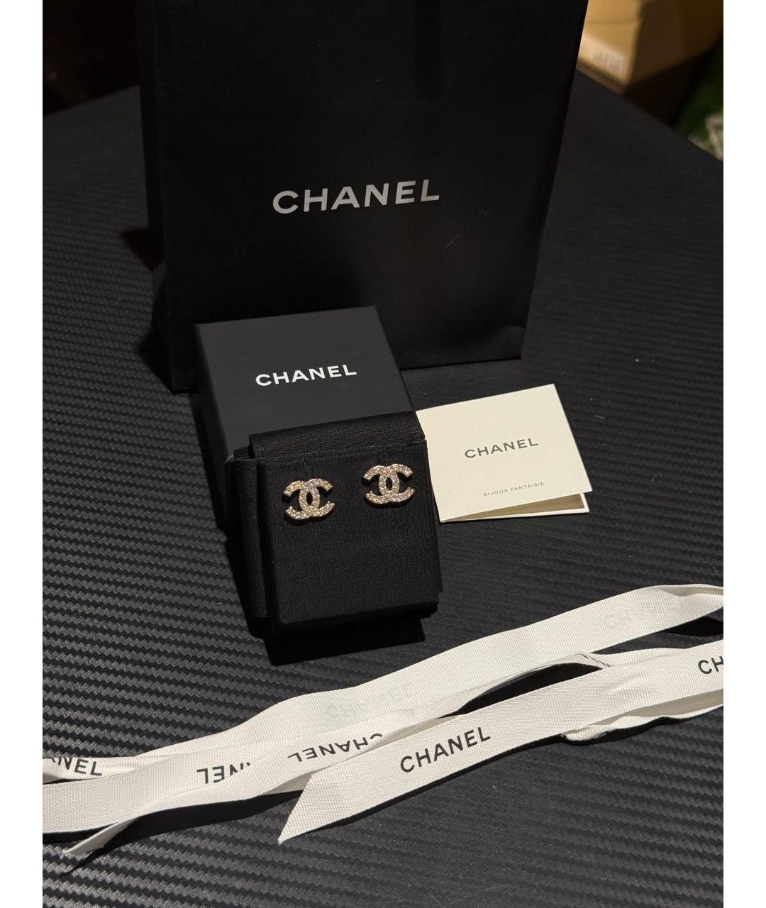 CHANEL Золотые позолоченные серьги, фото 2