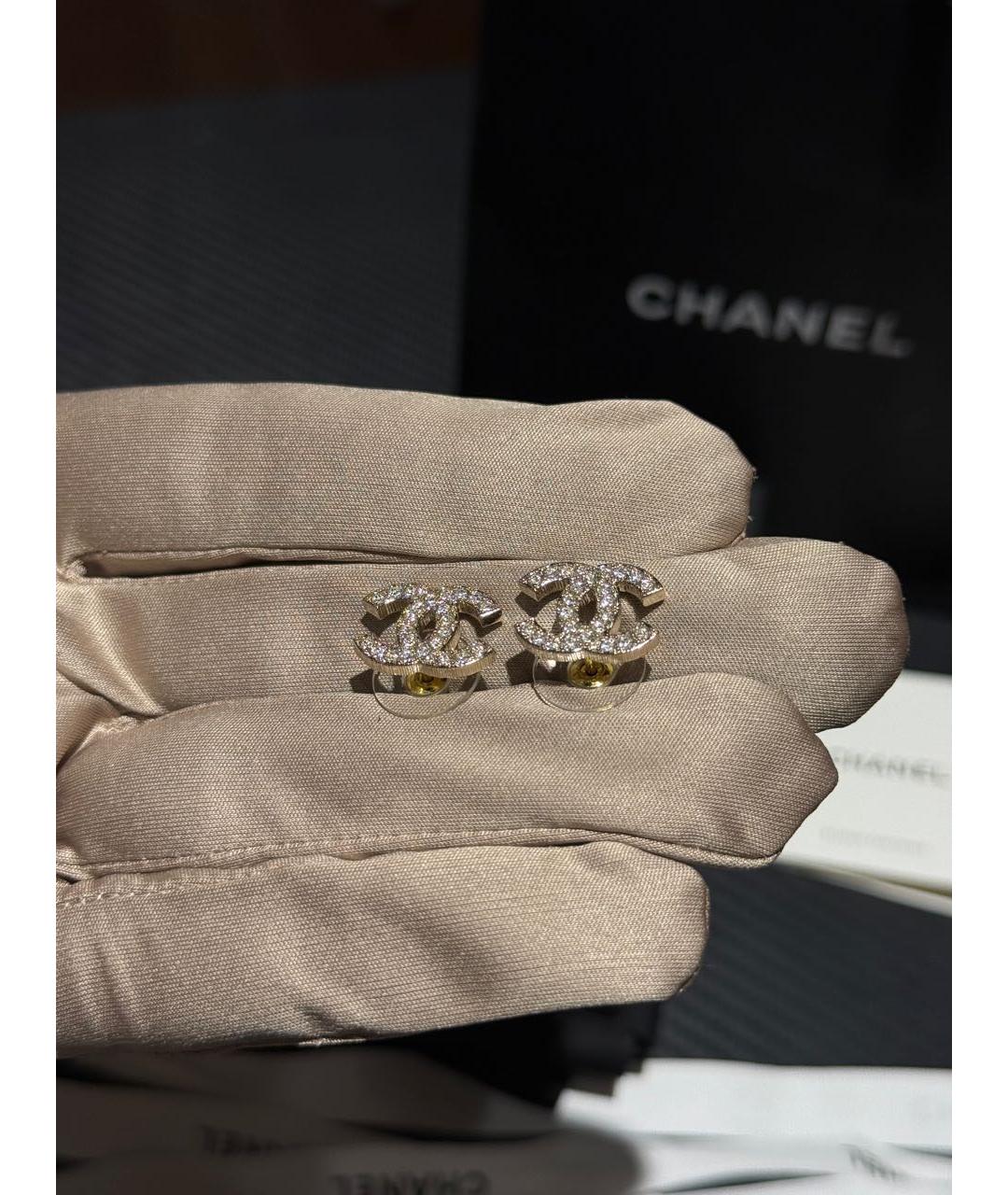 CHANEL Золотые позолоченные серьги, фото 5