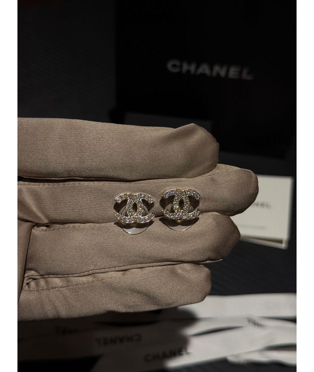 CHANEL Золотые позолоченные серьги, фото 6