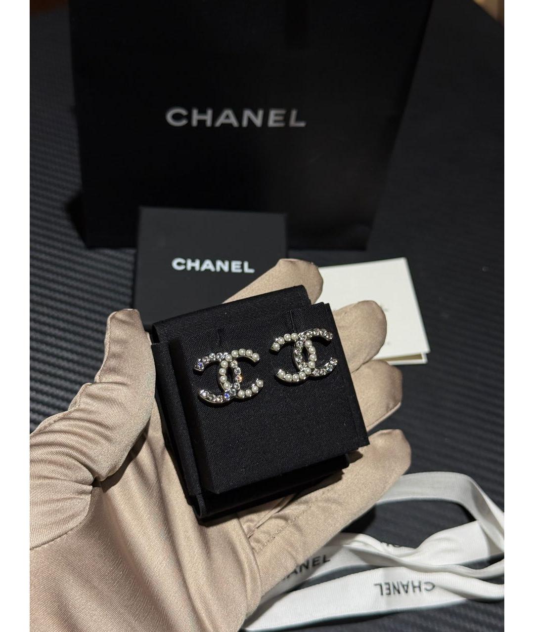 CHANEL Серебряные с серебряным покрытием серьги, фото 4