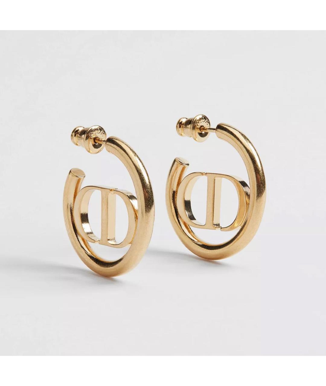 CHRISTIAN DIOR Золотые металлические серьги, фото 6