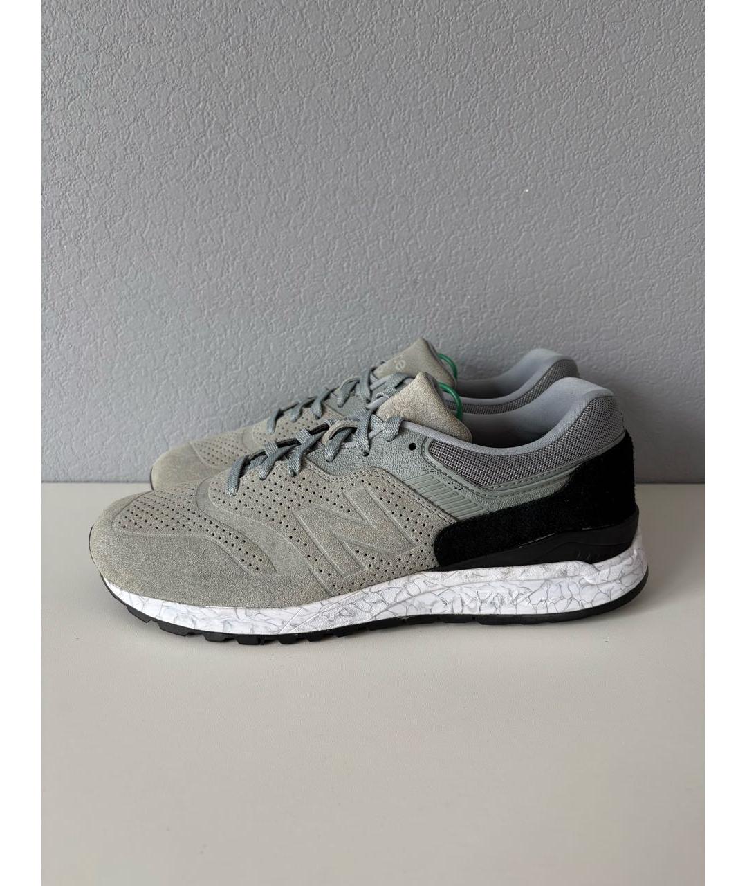 NEW BALANCE Серые замшевые низкие кроссовки / кеды, фото 3