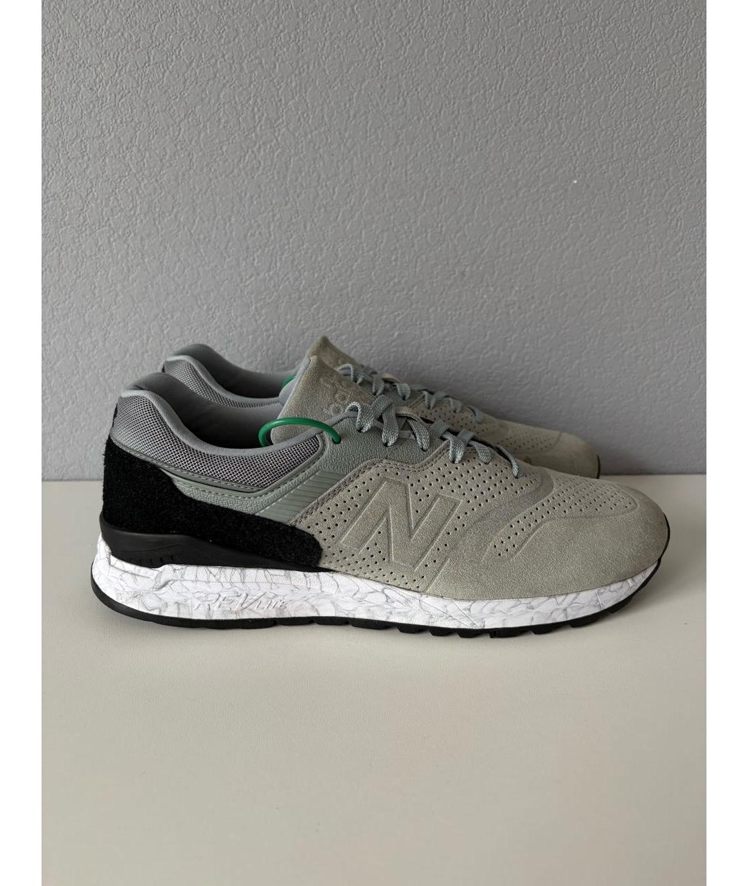 NEW BALANCE Серые замшевые низкие кроссовки / кеды, фото 4