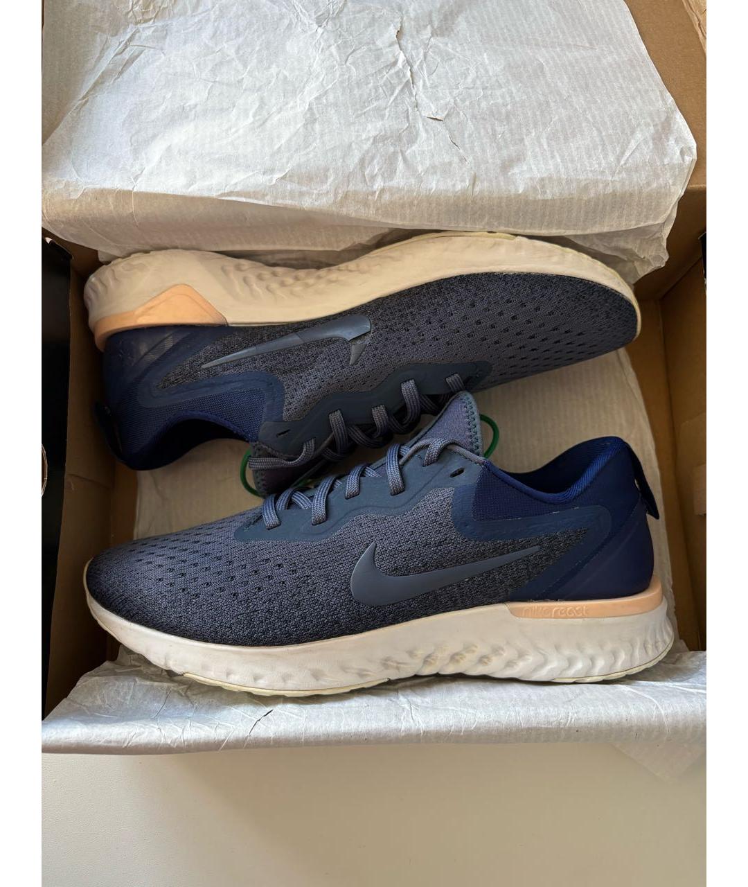 NIKE Синие текстильные низкие кроссовки / кеды, фото 2