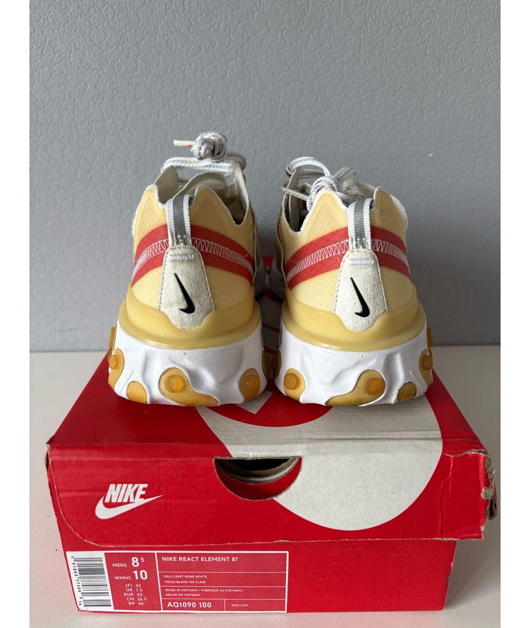 NIKE Бежевые текстильные низкие кроссовки / кеды, фото 5