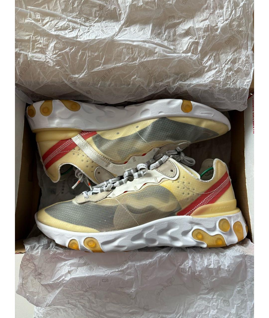 NIKE Бежевые текстильные низкие кроссовки / кеды, фото 2
