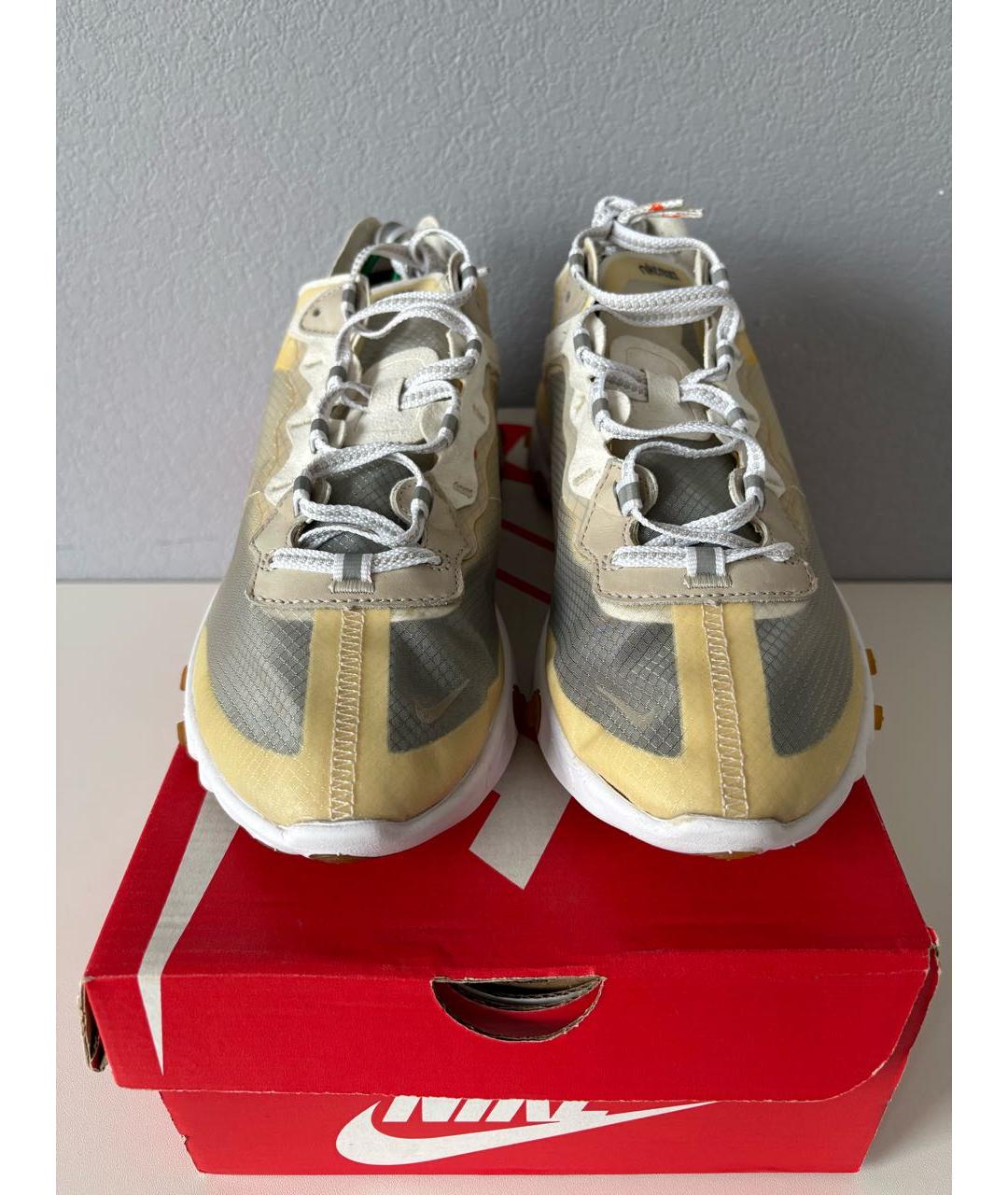 NIKE Бежевые текстильные низкие кроссовки / кеды, фото 4
